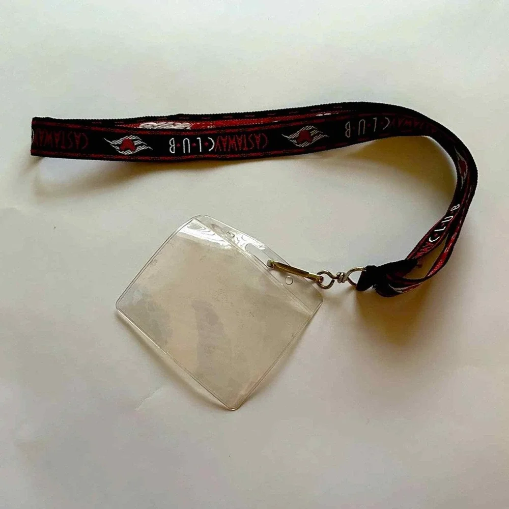 Disney Castaway Club Lanyard Black Red White Authentic Cruise Line Exclusive DCL